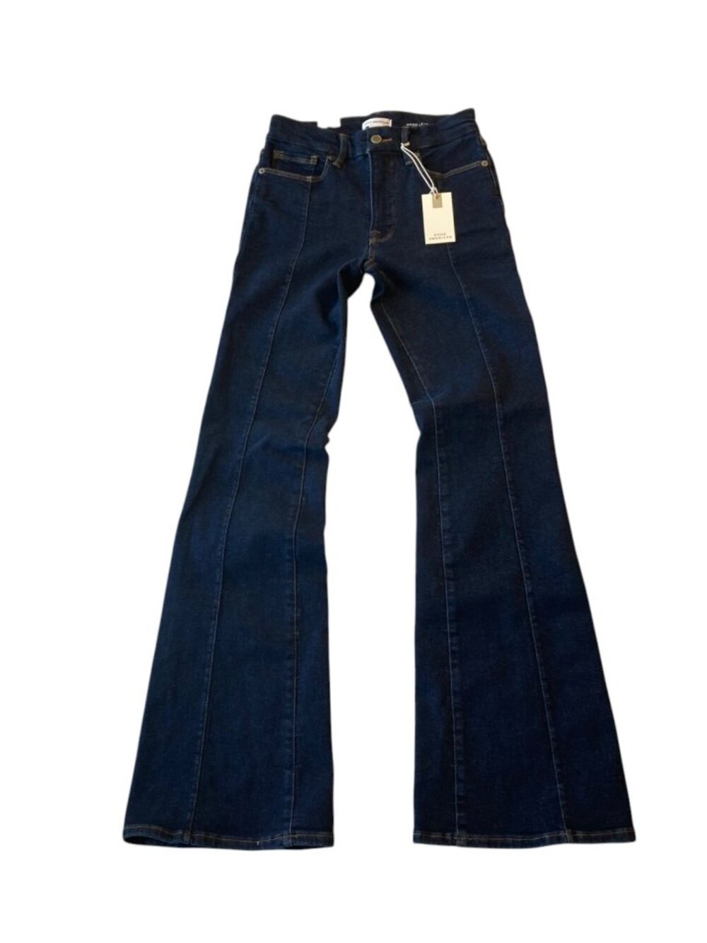 Good American Good Legs Flare Skinny Fit Jeans Womens 4 Indigo 983 NWT